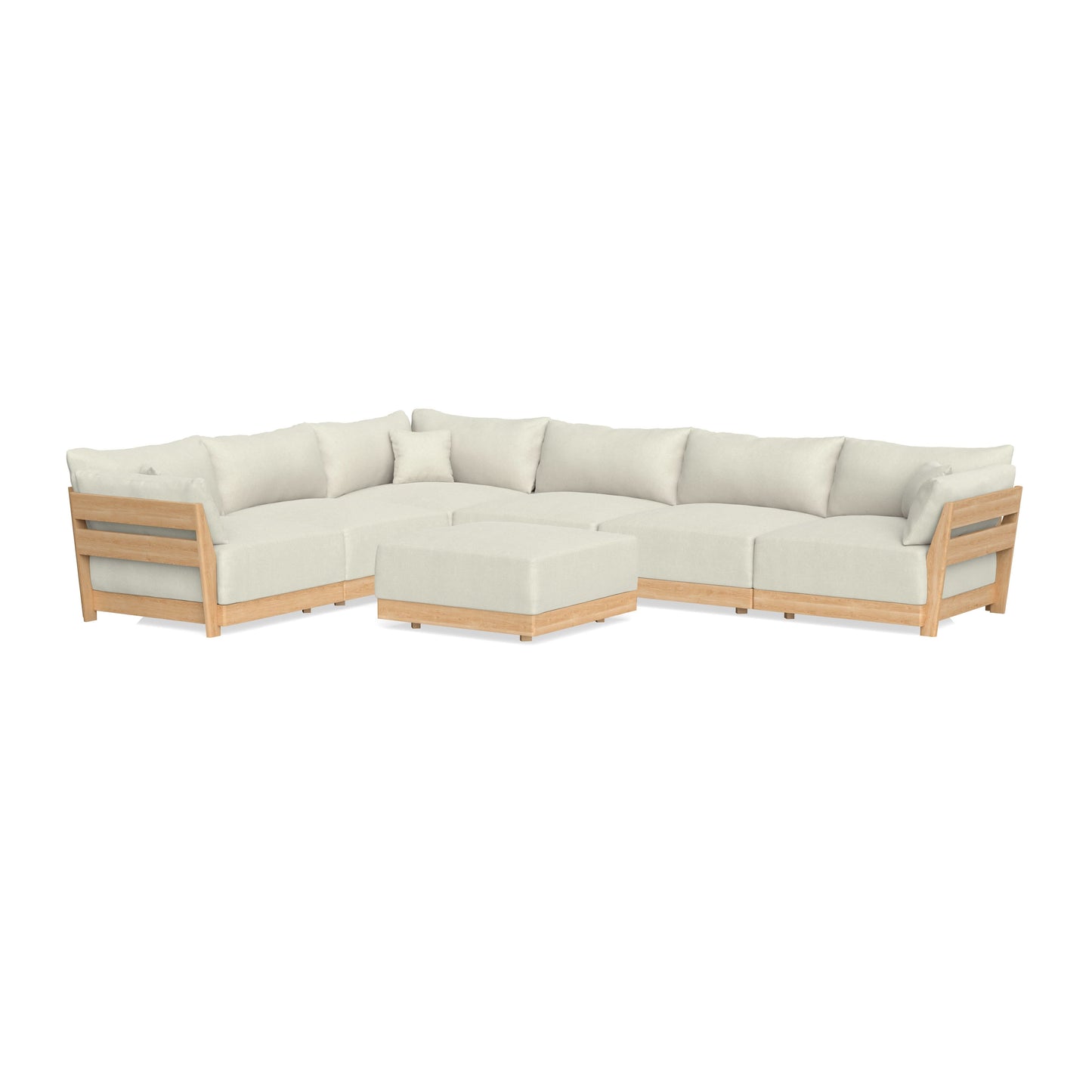 Slipcover Only - Modular Bondi 6-Seater Corner Sectional + Ottoman in Eggshell