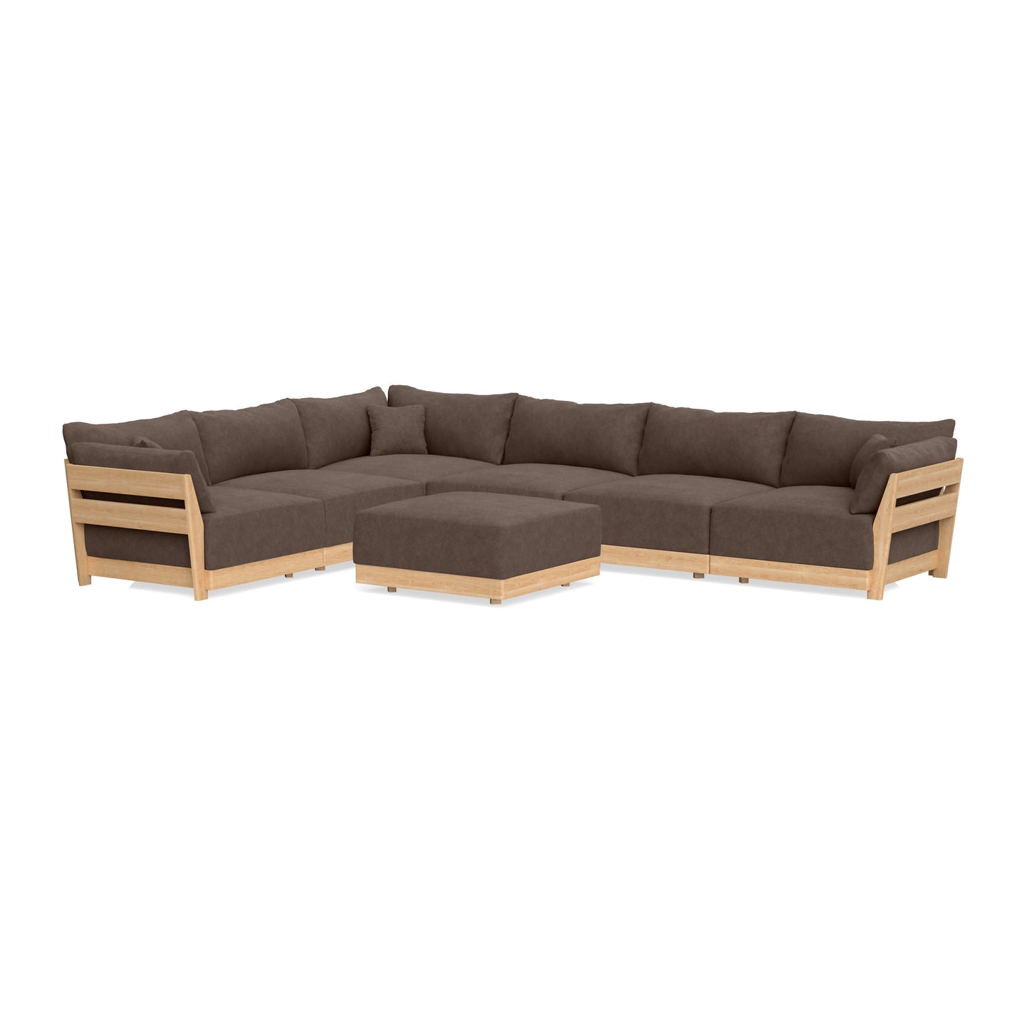 Slipcover Only - Modular Bondi 6-Seater Corner Sectional + Ottoman in Chocolate