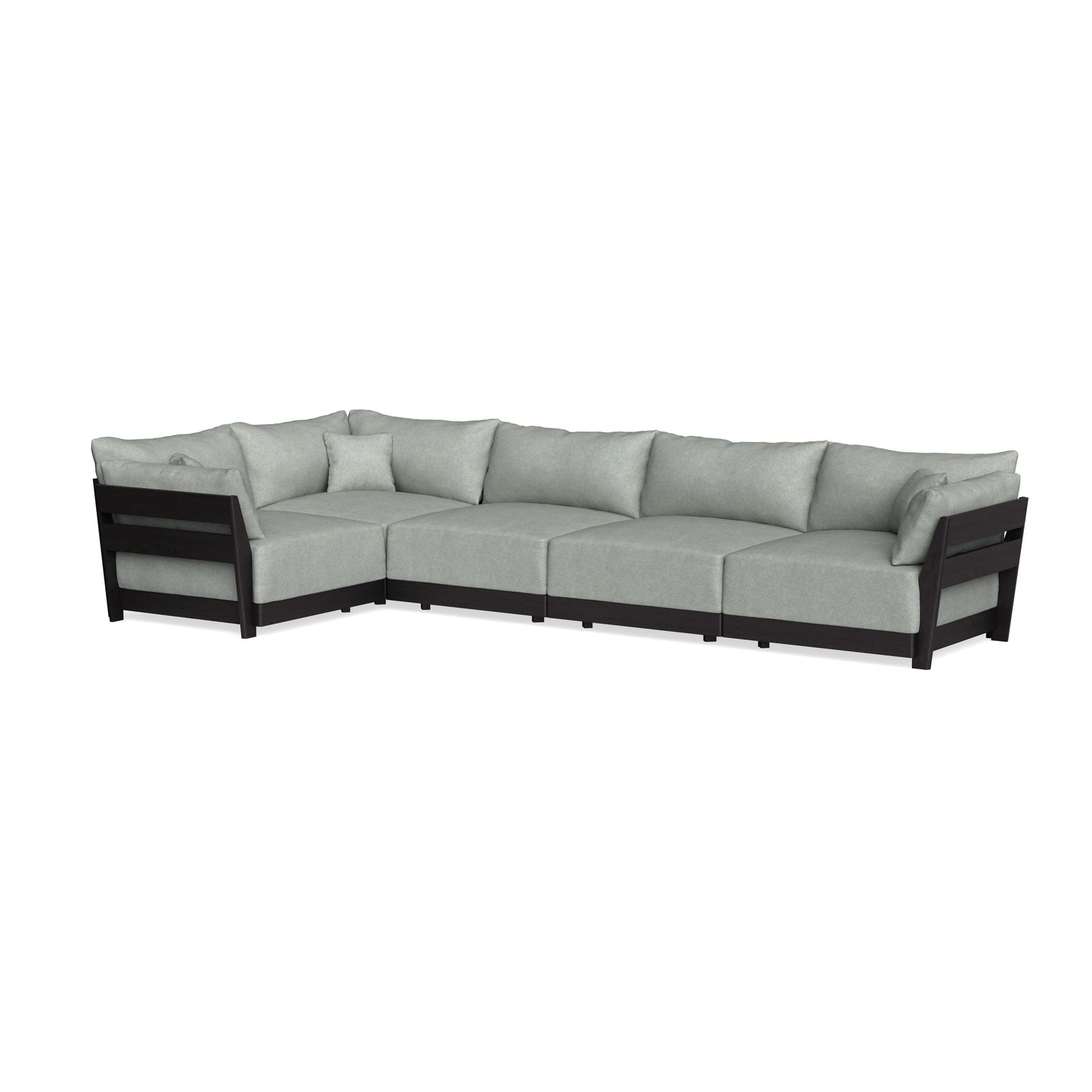 Modular Bondi Black 5-Seater L-Sectional in Spa | Classic Blend