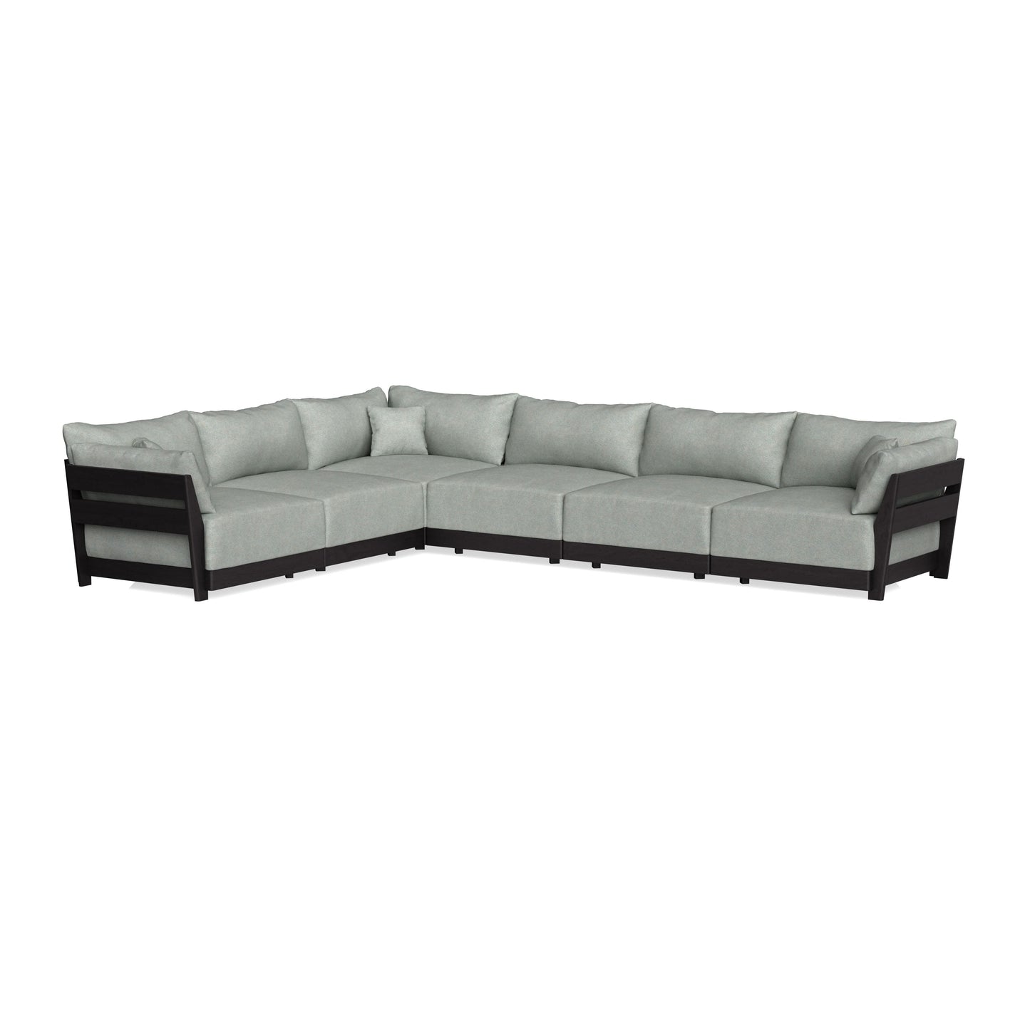 Modular Bondi Black 6-Seater Corner Sectional in Spa | Classic Blend
