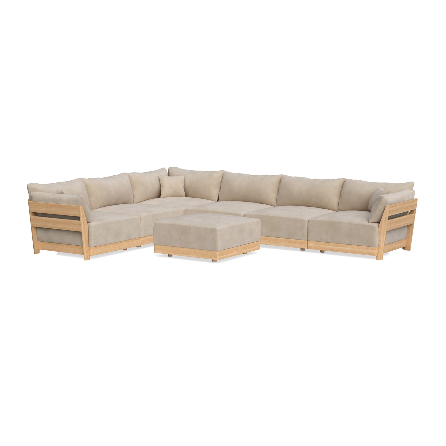 Slipcover Only - Modular Bondi 6-Seater Corner Sectional + Ottoman in Oyster