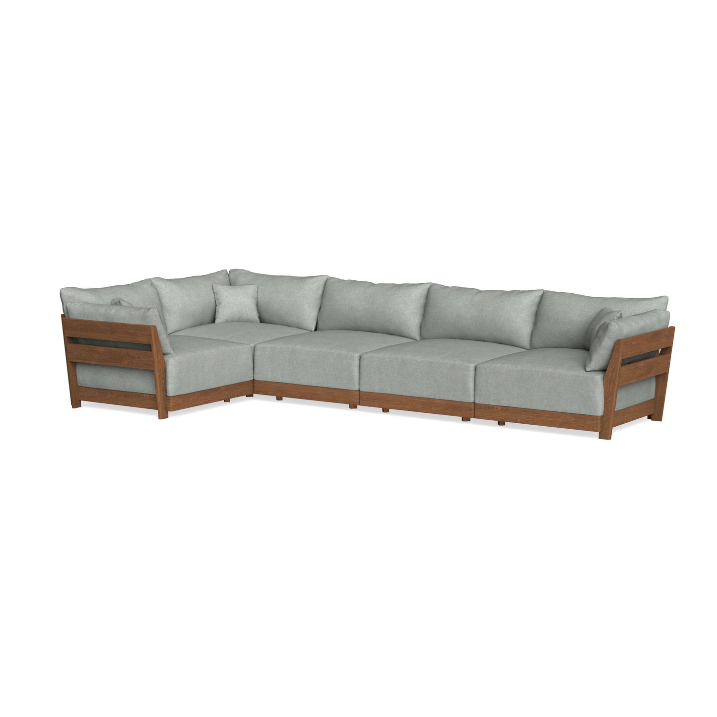 Modular Bondi Espresso 5-Seater L-Sectional in Spa | Memory Foam Blend