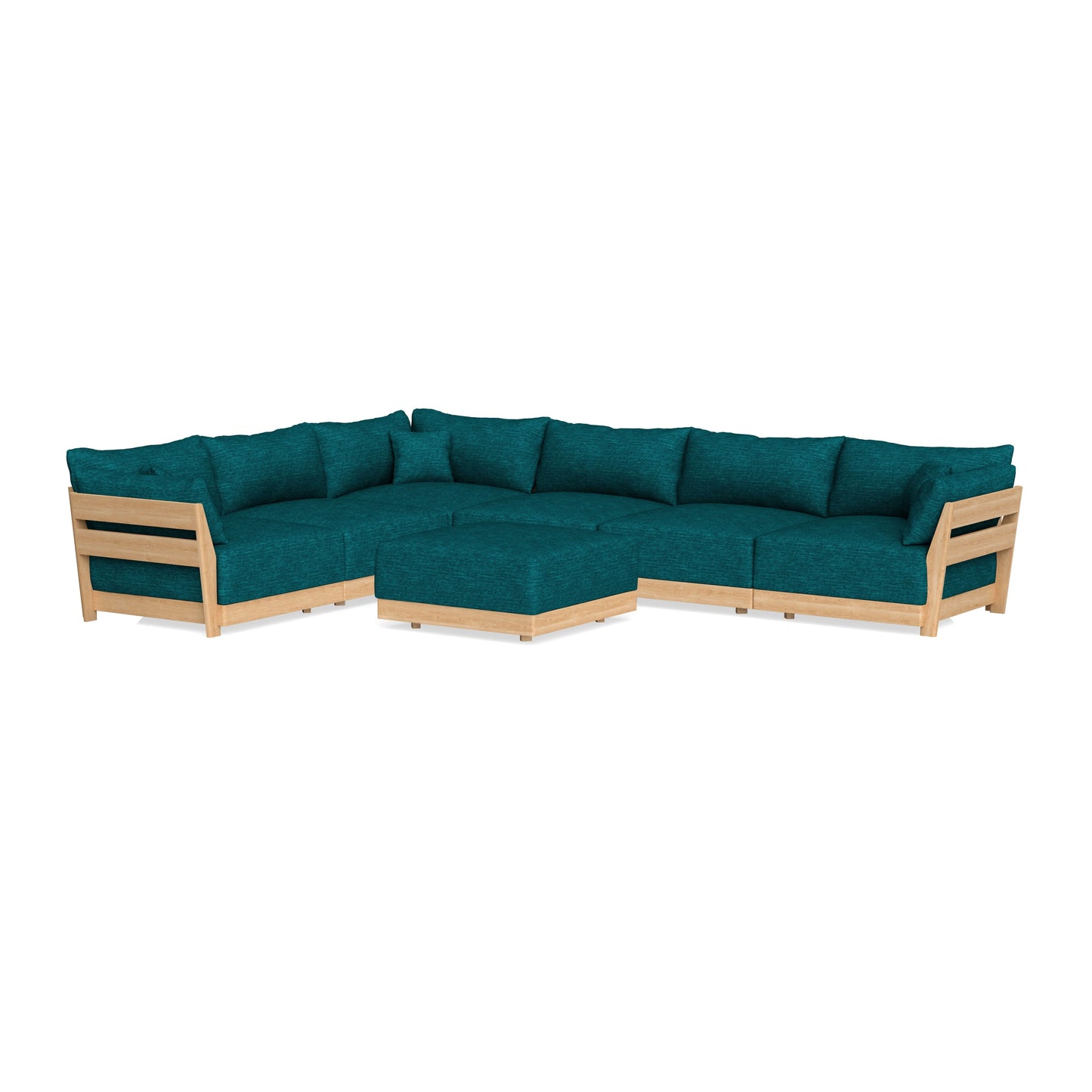 Slipcover Only - Modular Bondi 6-Seater Corner Sectional + Ottoman in Marine Teal
