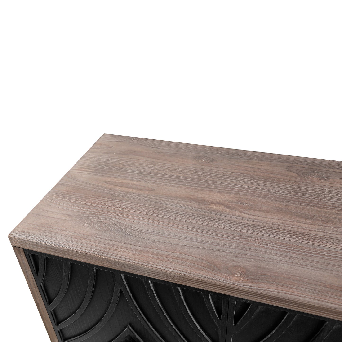 Storage Cabinet with 4 Convex Pattern Diamond Doors and Shelves