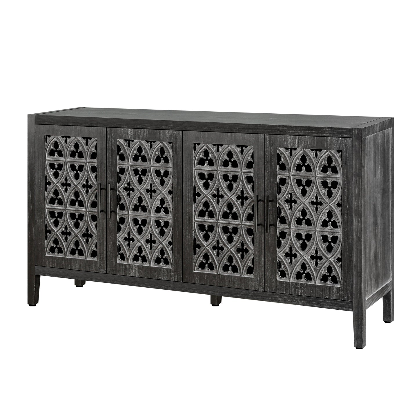 Colossus Wood Cabinet with Floral Pattern and 4 Doors
