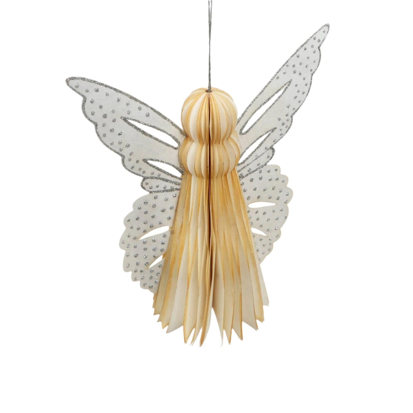 White Plain  Handmade Paper Angel-  Set of 2