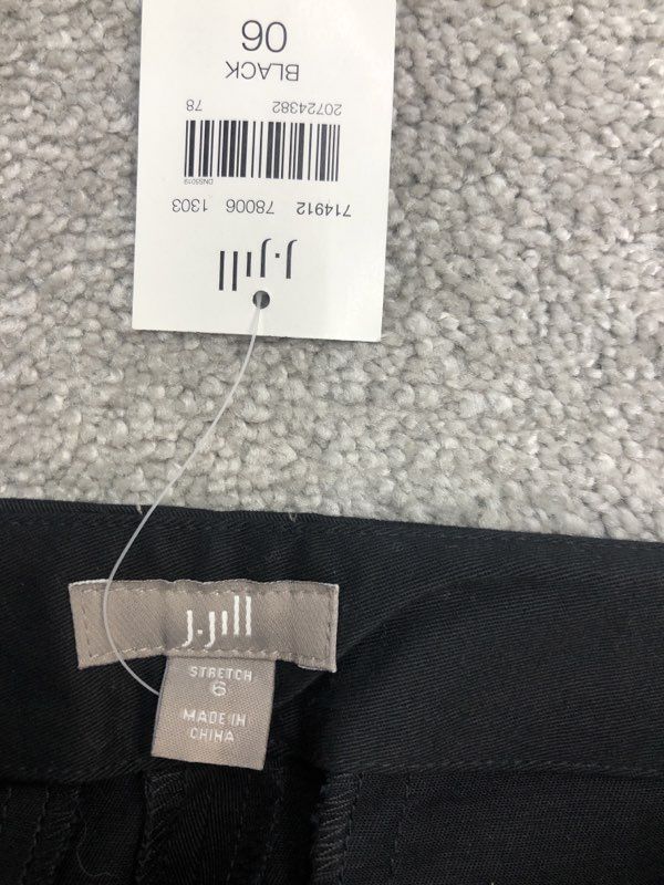 J Jill Pants Womens Black Straight Leg Ankle Pants Side Zip Casual Stretch