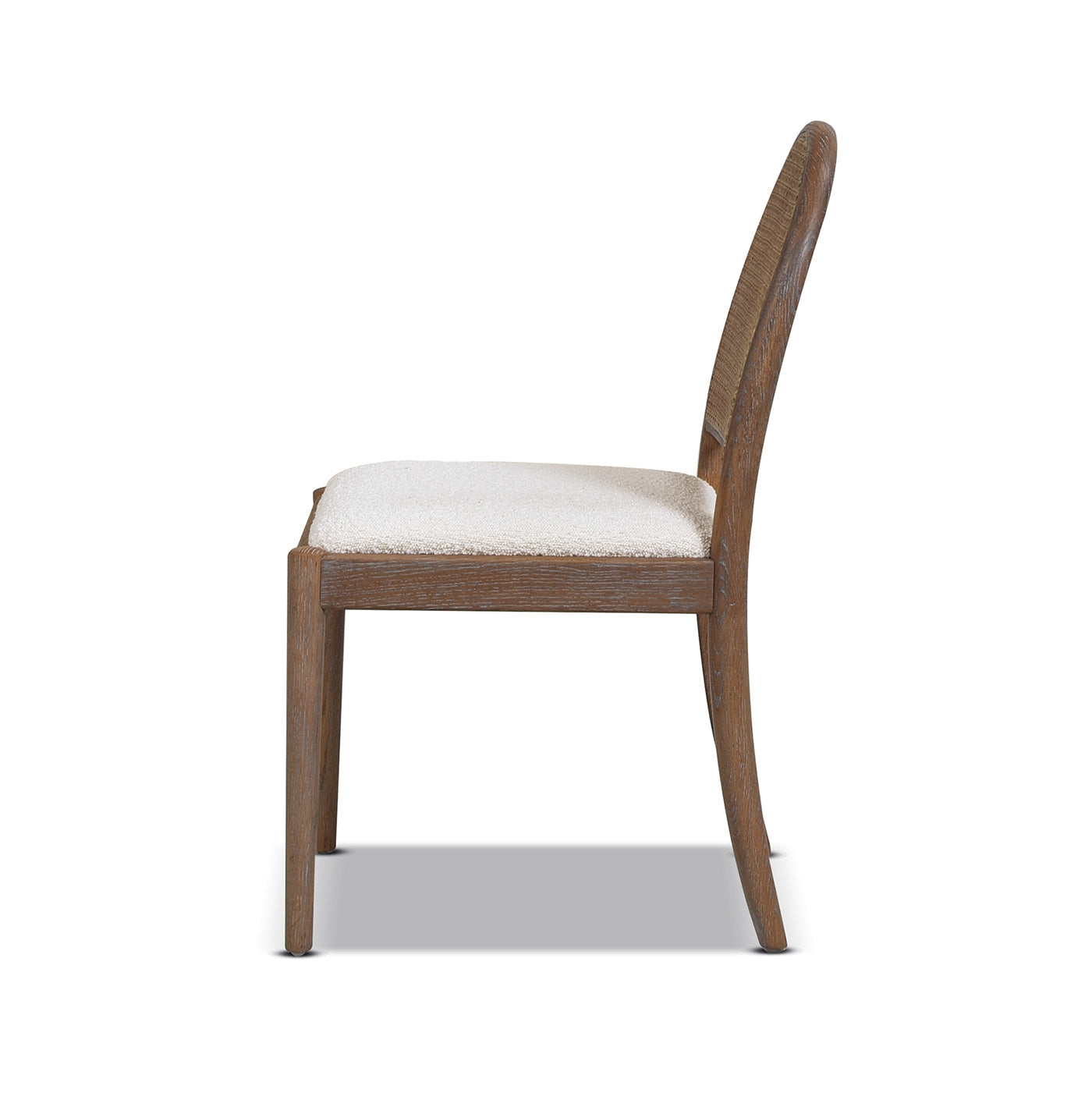 Dining Chair with Curved Cane Rattan Back, Set of 2