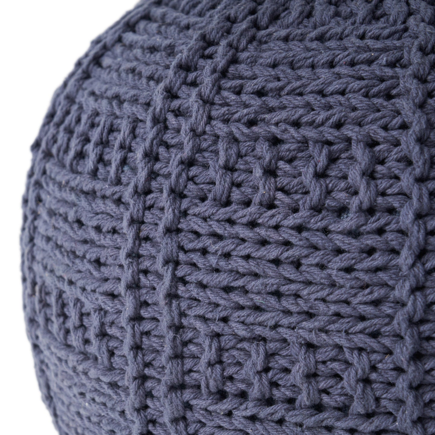 Fathomer Knitted Cotton Round Pouf