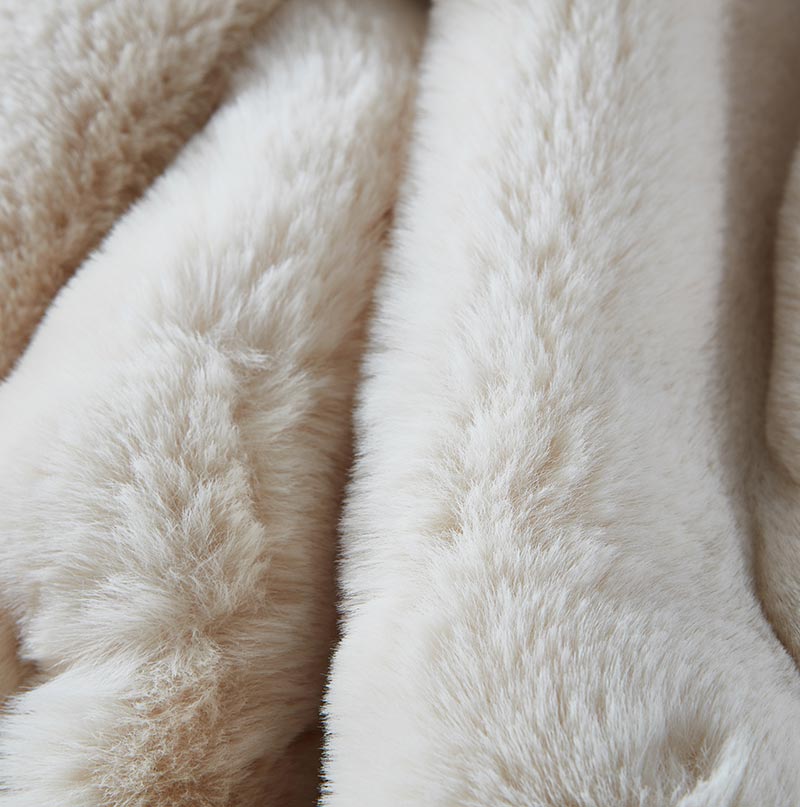 Velza Luxury Chinchilla Faux Fur Throw Blanket, 50" x 60"