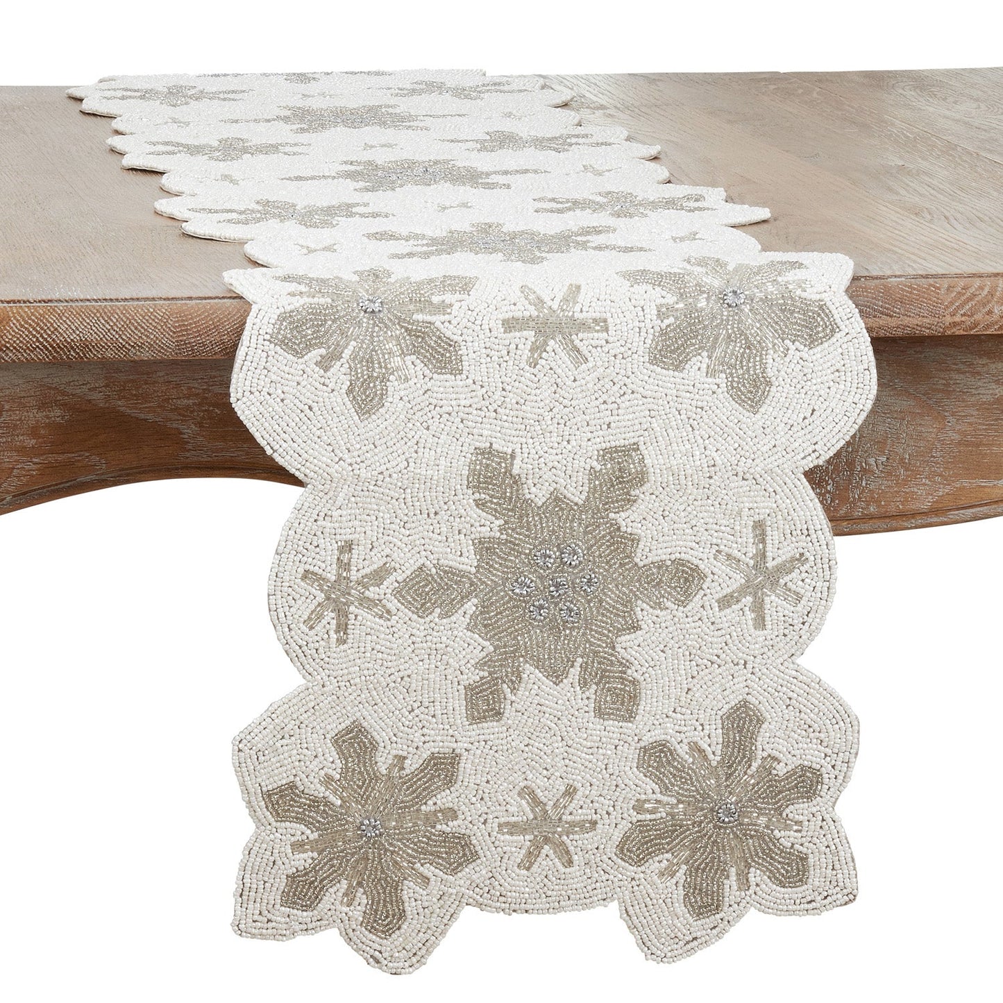 Beaded Snowflake Table Runner