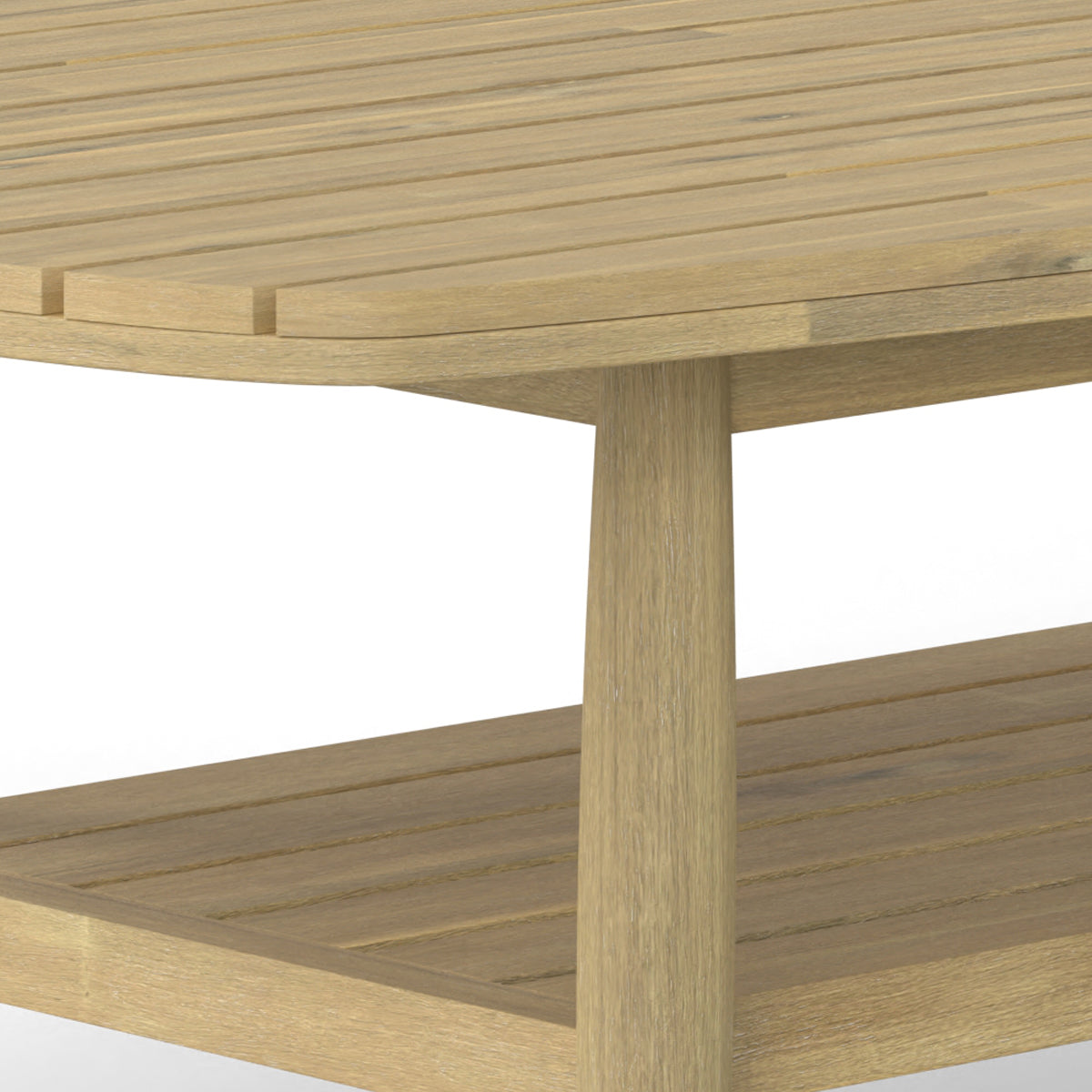 Outdoor Coffee Table with Bottom Slatted Shelf