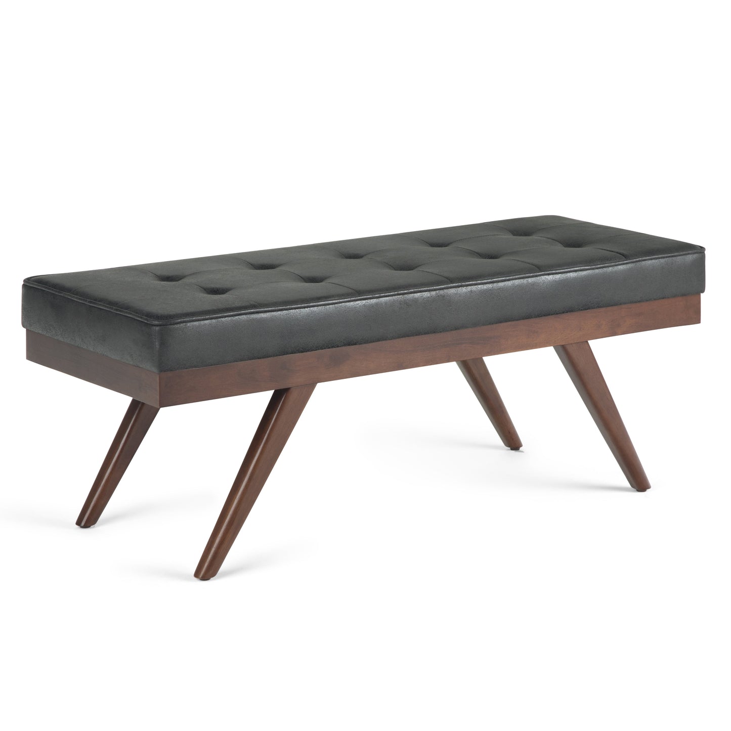 Wildflower Upholstered Button Tufted Ottoman Bench with Solid Wood Frame