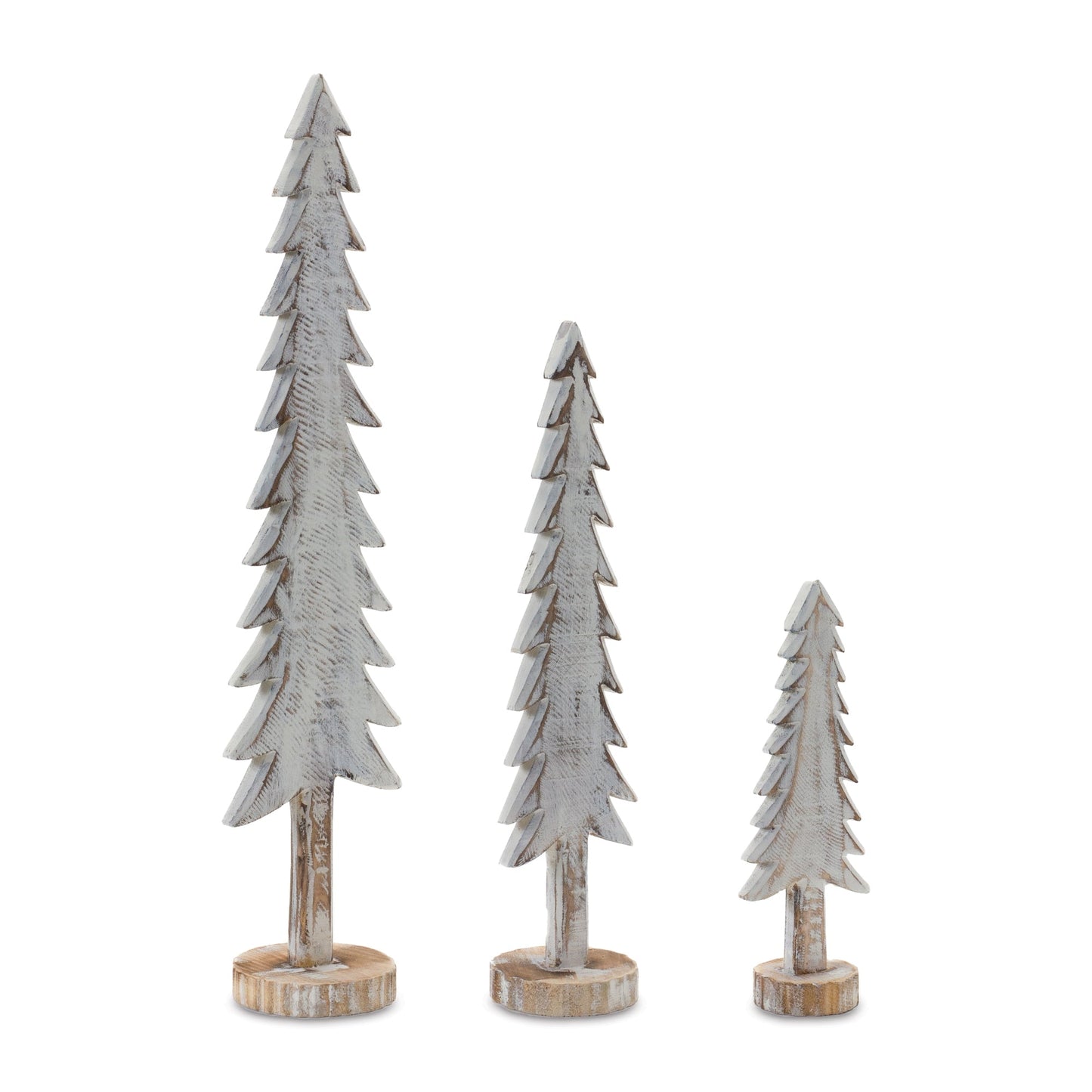 Wood Tabletop Pine Tree, Set of 3