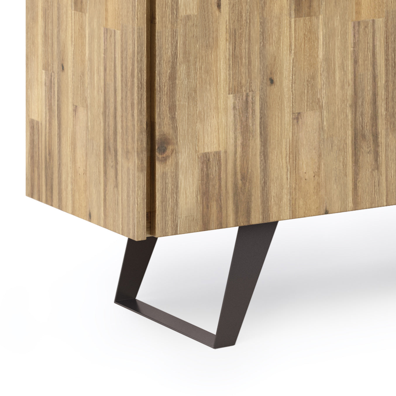 Peak 2-Door Buffet Cabinet with 3 Drawers and Metal Angled Legs