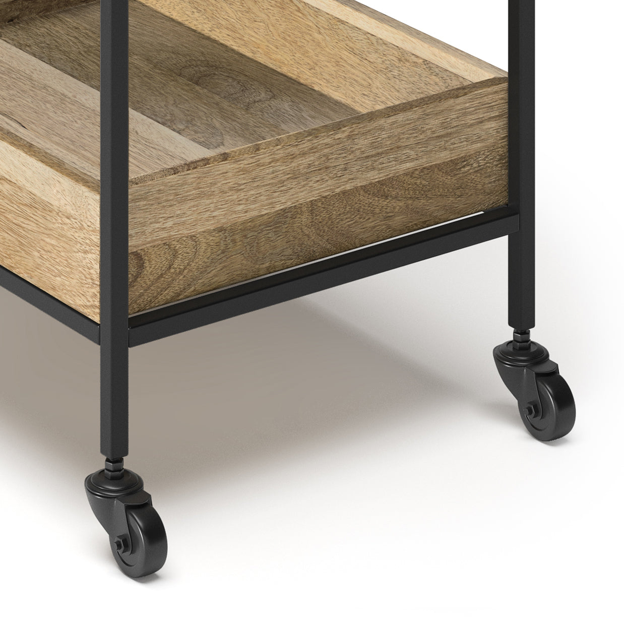 24" 2-Tier Bar Cart with Box Shaped Top