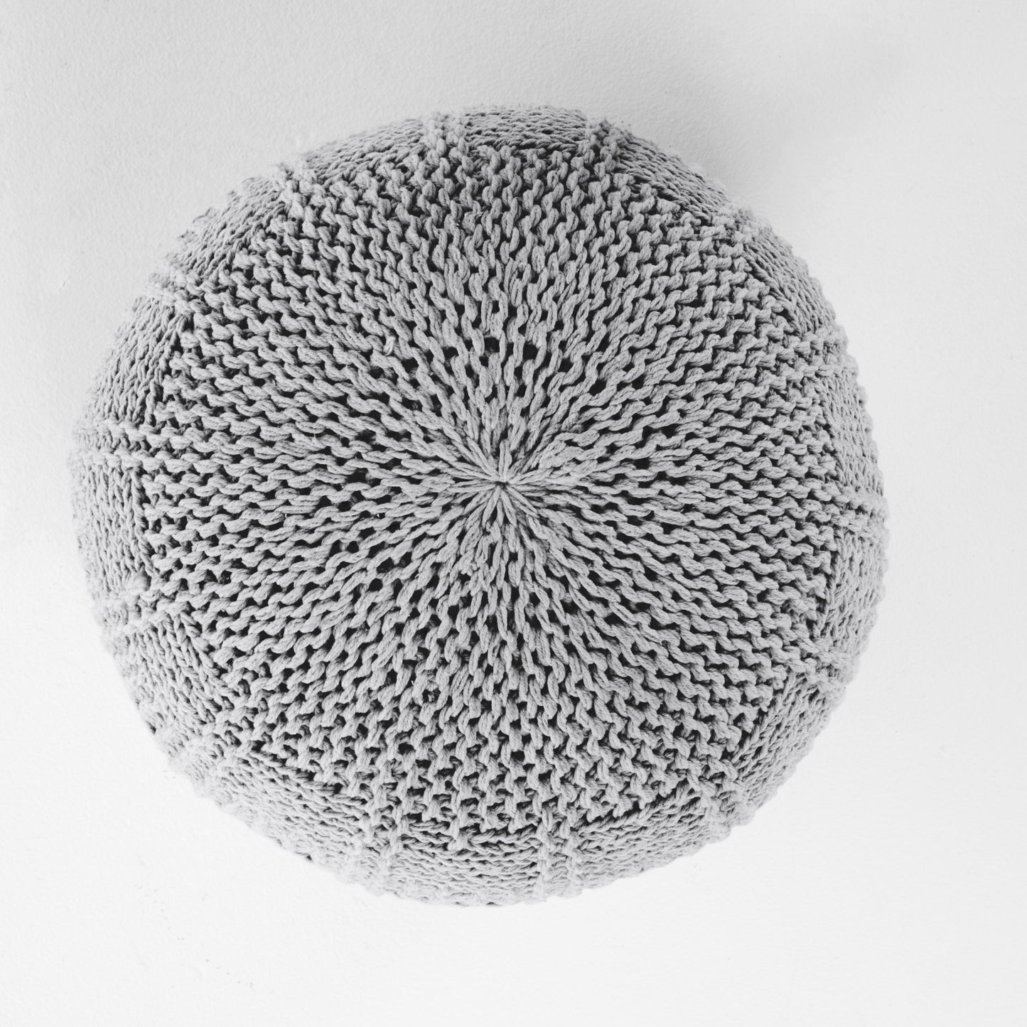 Fathomer Knitted Cotton Round Pouf