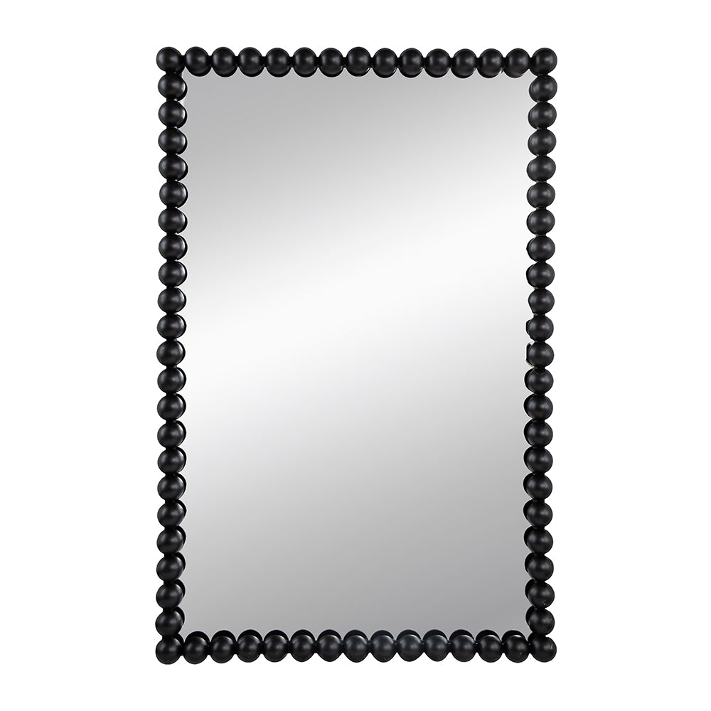 Rectangular Mirror with Metal Beaded Design