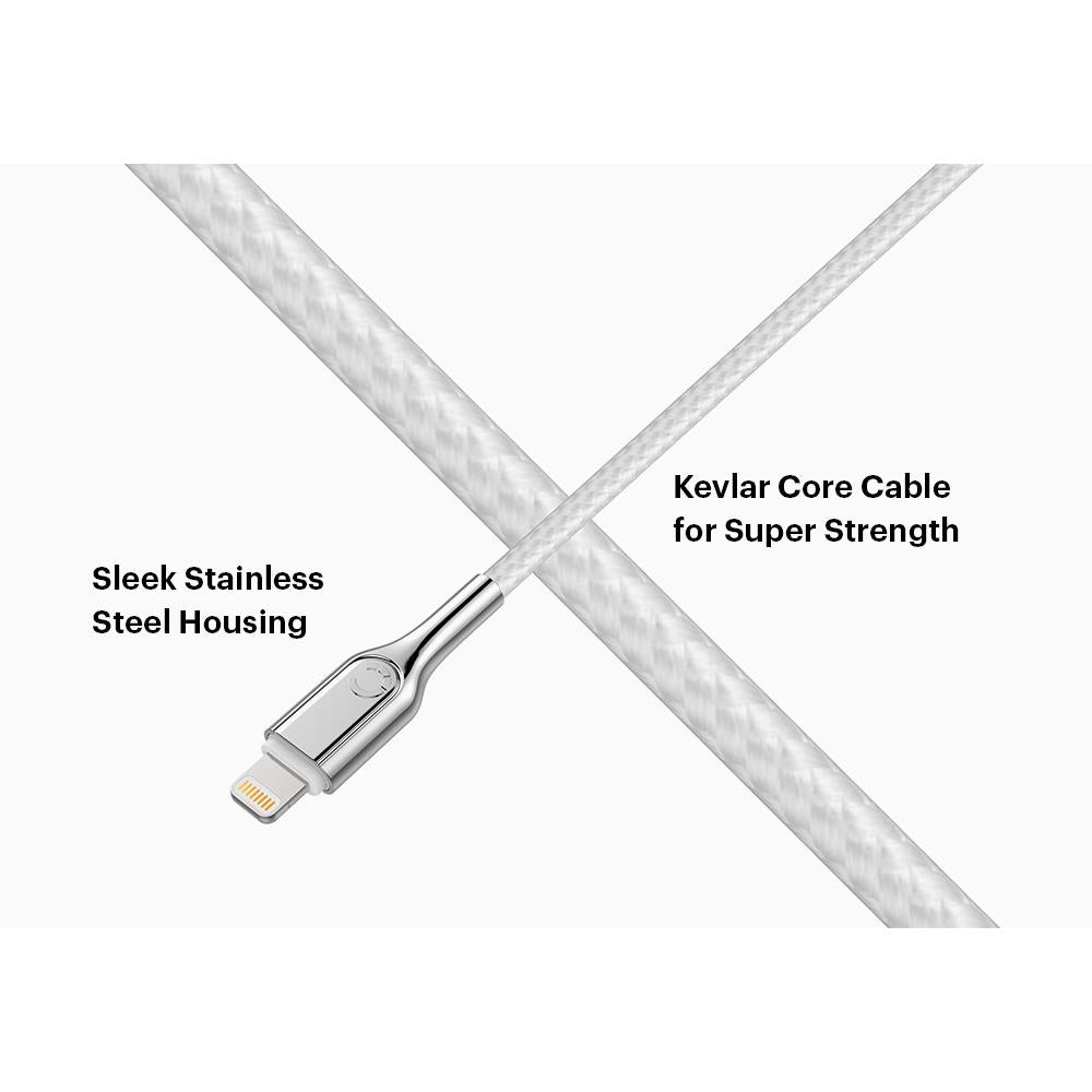 Cygnett Armoured Lightning to USB-A Cable 2m (White)