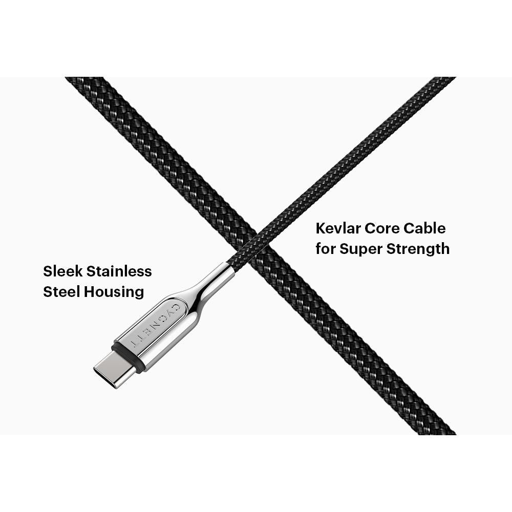 Cygnett Armoured 5A/100W 2.0 USB-C to USB-C Cable 2m (Black)