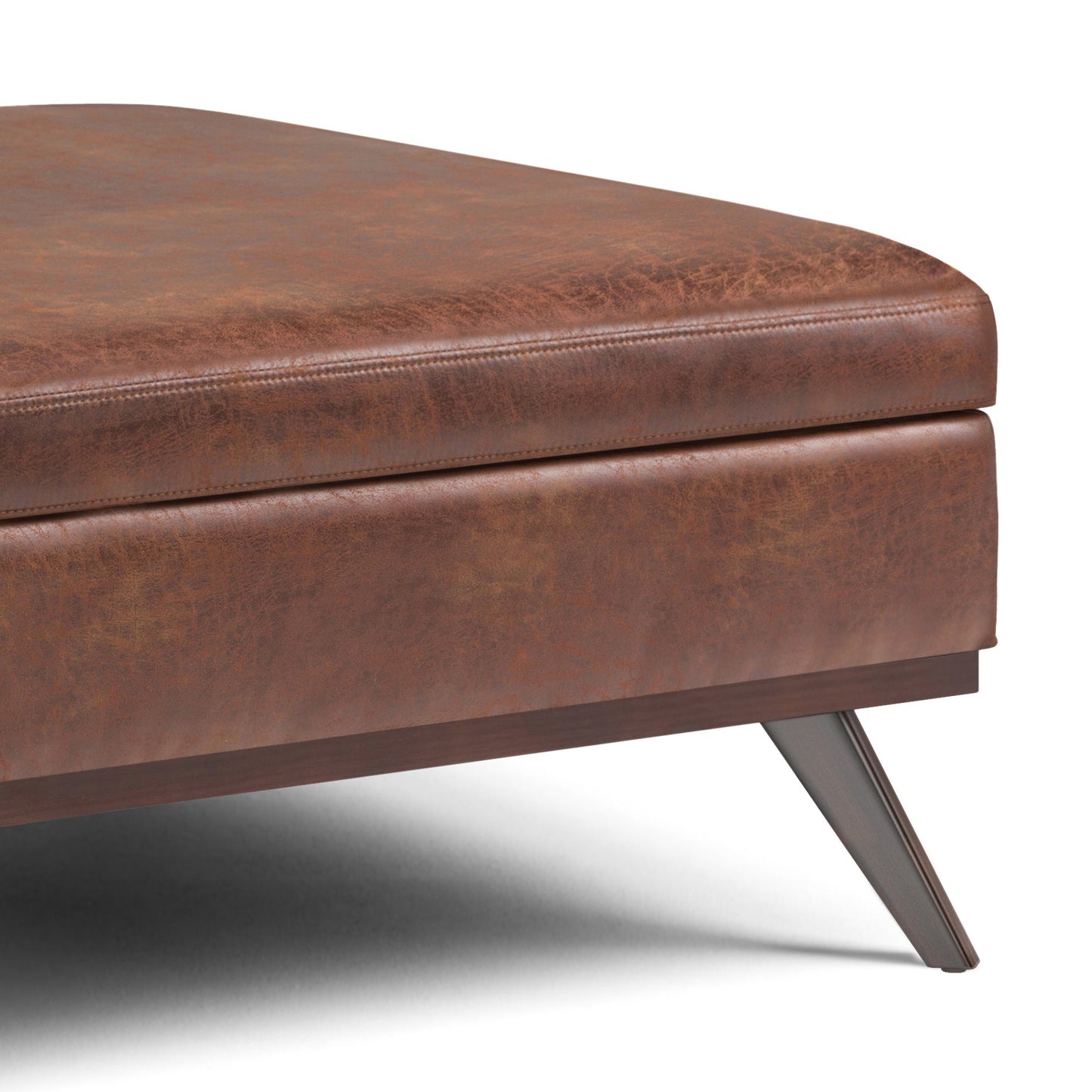 Venture 40"W Square Flip Top Ottoman with Wood Frame