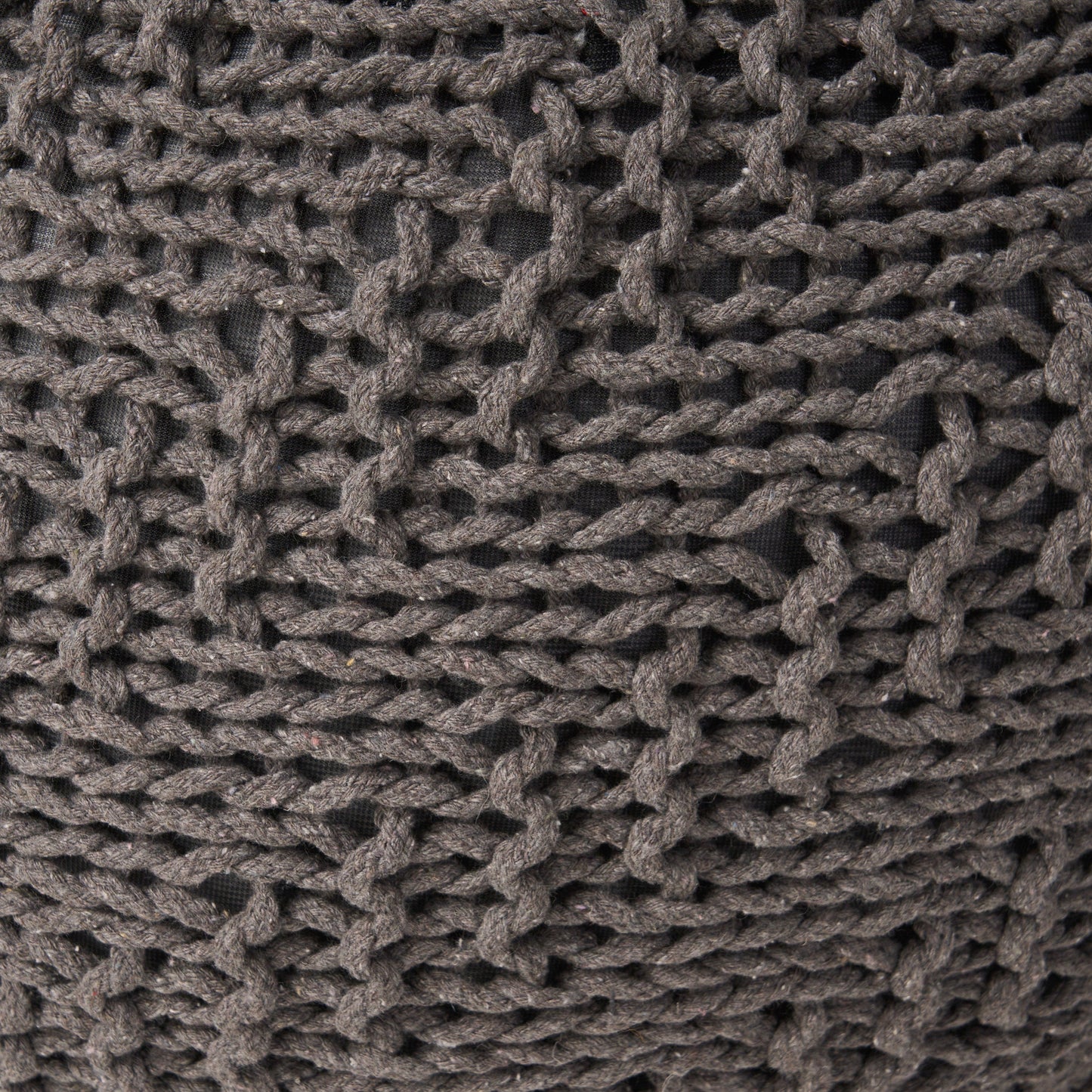 Claritys Round Pouf with Knit Weave Design
