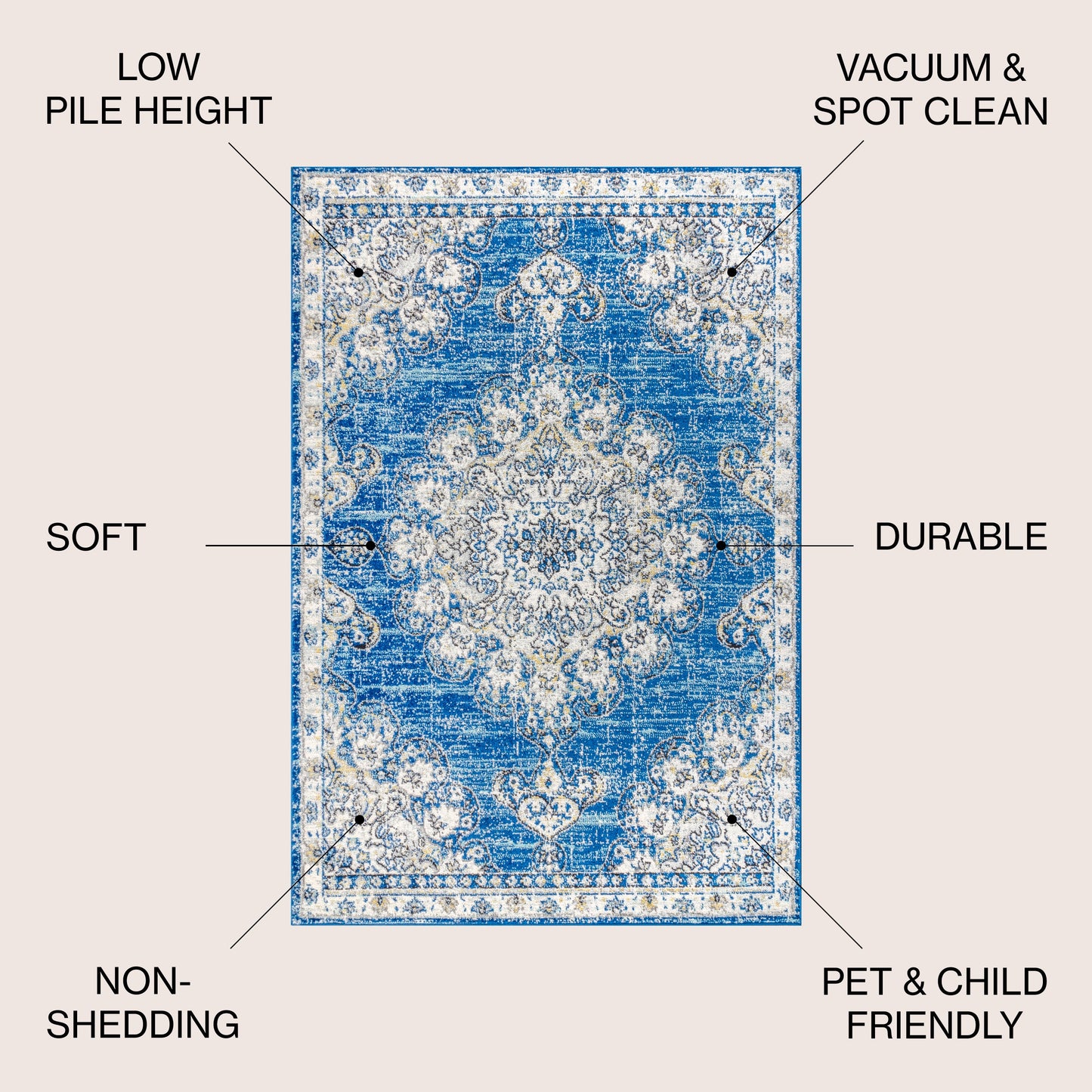 Bohemian FLAIR Boho Vintage Medallion Area Rug