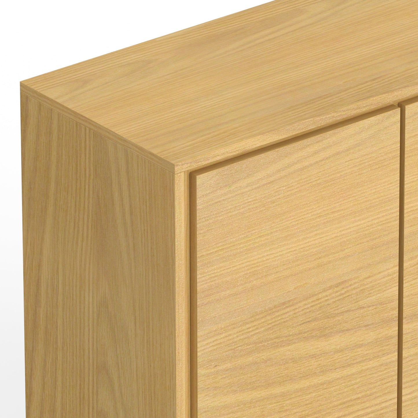 Passage 2-Door Storage Cabinet with 4 Adjustable Shelves and Metal Angled Legs