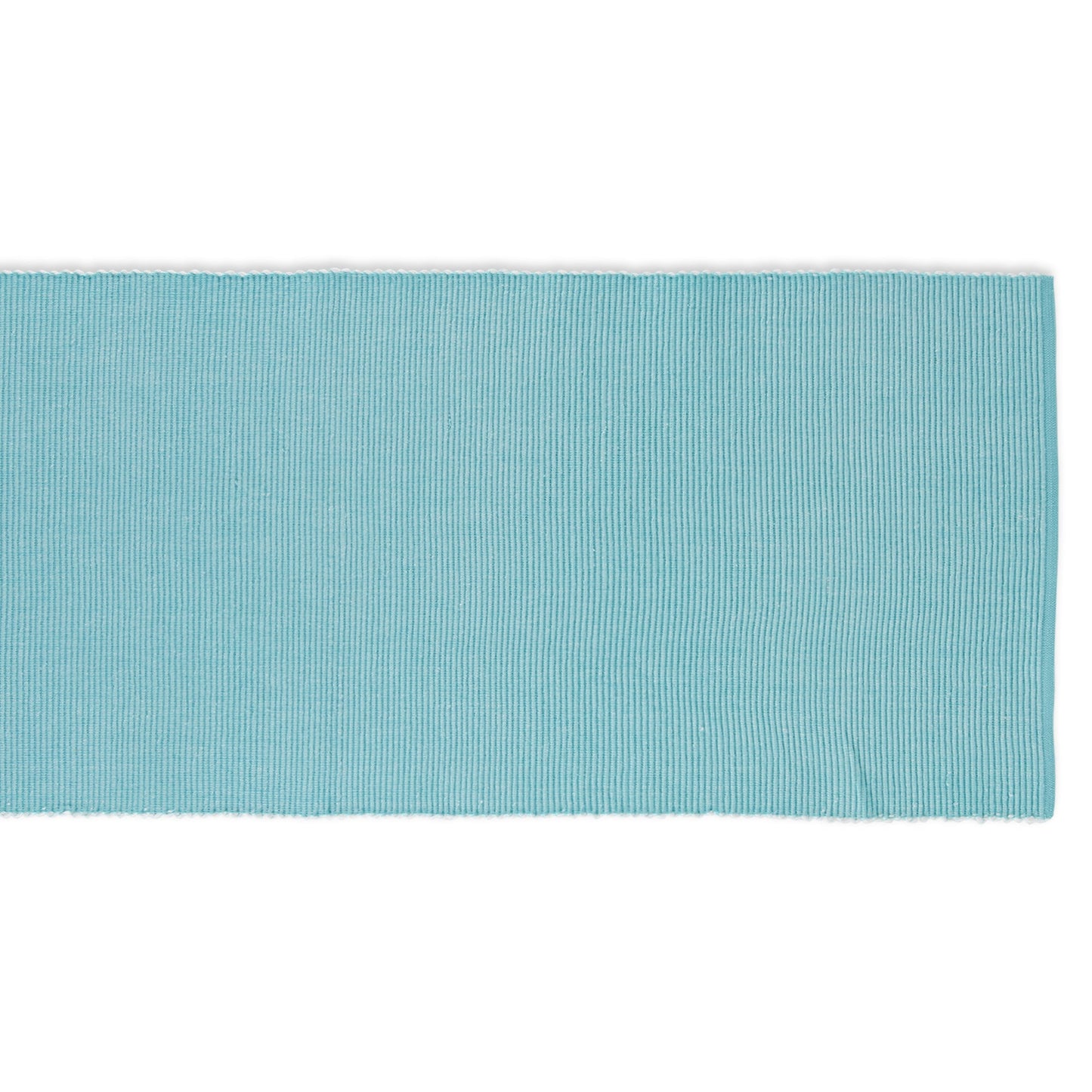 Aqua/White 2-Tone Ribbed Table Runner 13X72