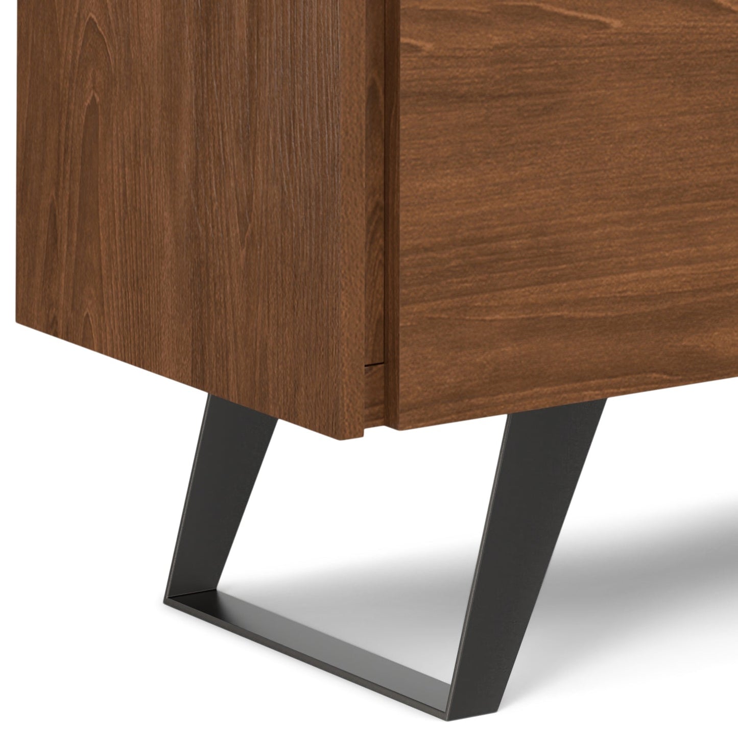 Passage 2-Door Storage Cabinet with 4 Adjustable Shelves and Metal Angled Legs