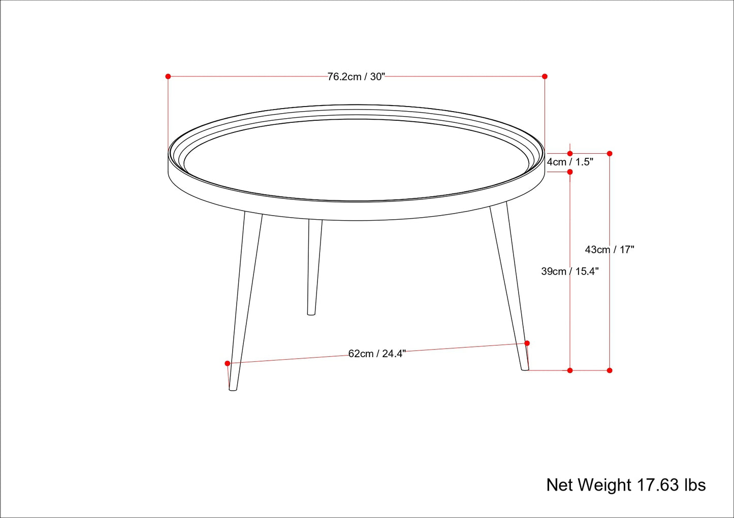 Coffee Table with Round Tray-style Top