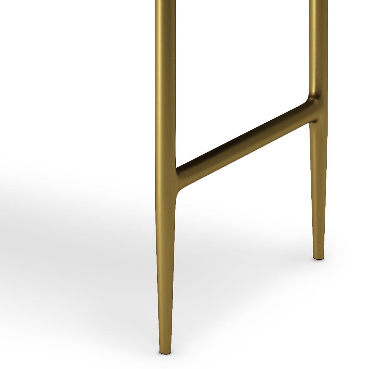 Bench with Lacquered Top and Metal Tapered Legs