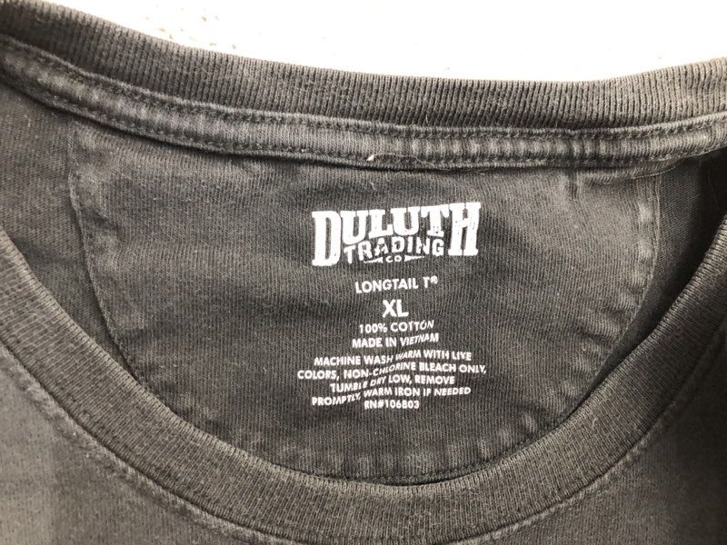 Duluth Trading T Shirt Mens X Large Black 100% Cotton Long Sleeve Crew Neck Tee