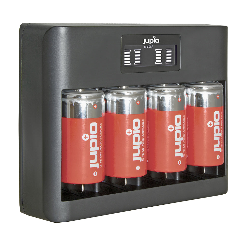 Jupio All-In-One USB Charger with LCD Screen For AA/AAA/C/D/9V Batteries