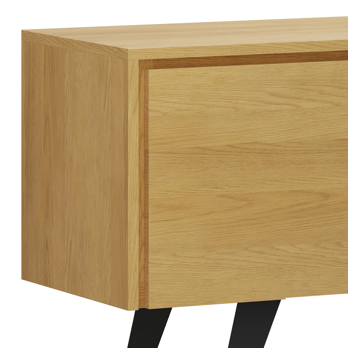 Pioneer TV Stand for TVs Up To 70 Inches with 2 Side Doors, Open Central Shelves and Metal Angled Legs