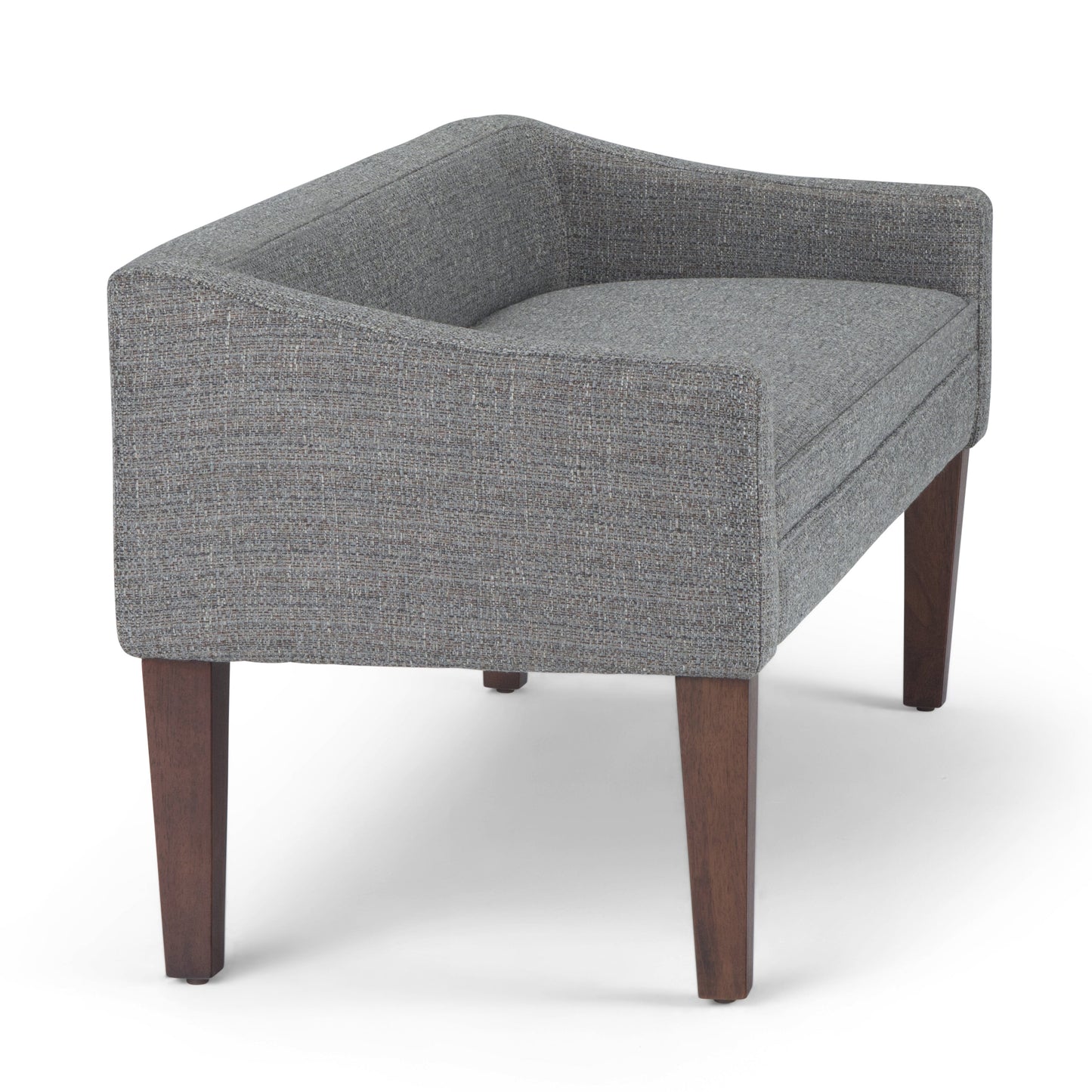 Wave Upholstered Bench with Low Back and Swooped Arms