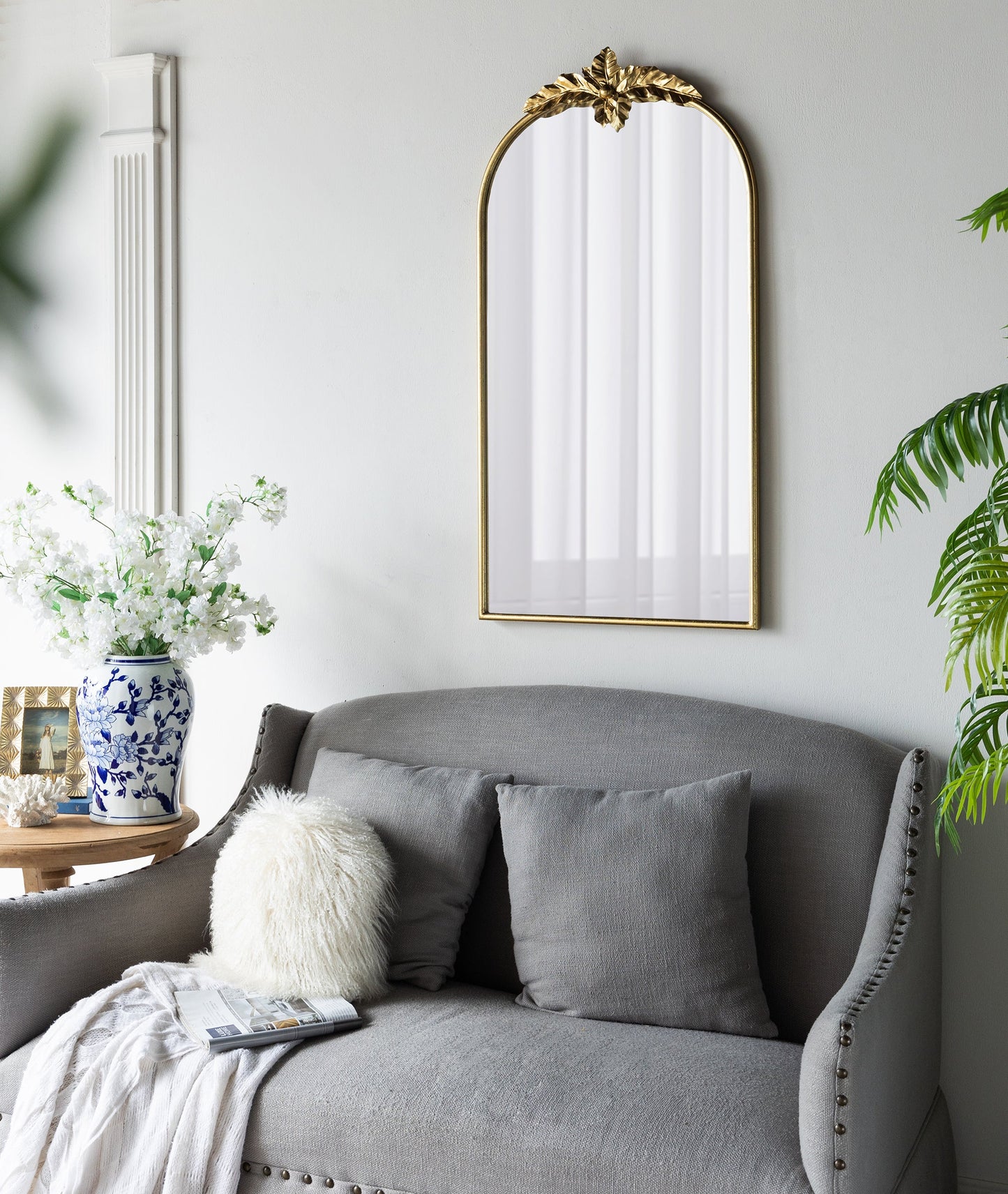 Wonderer Arched Wall Mirror with Metal Frame