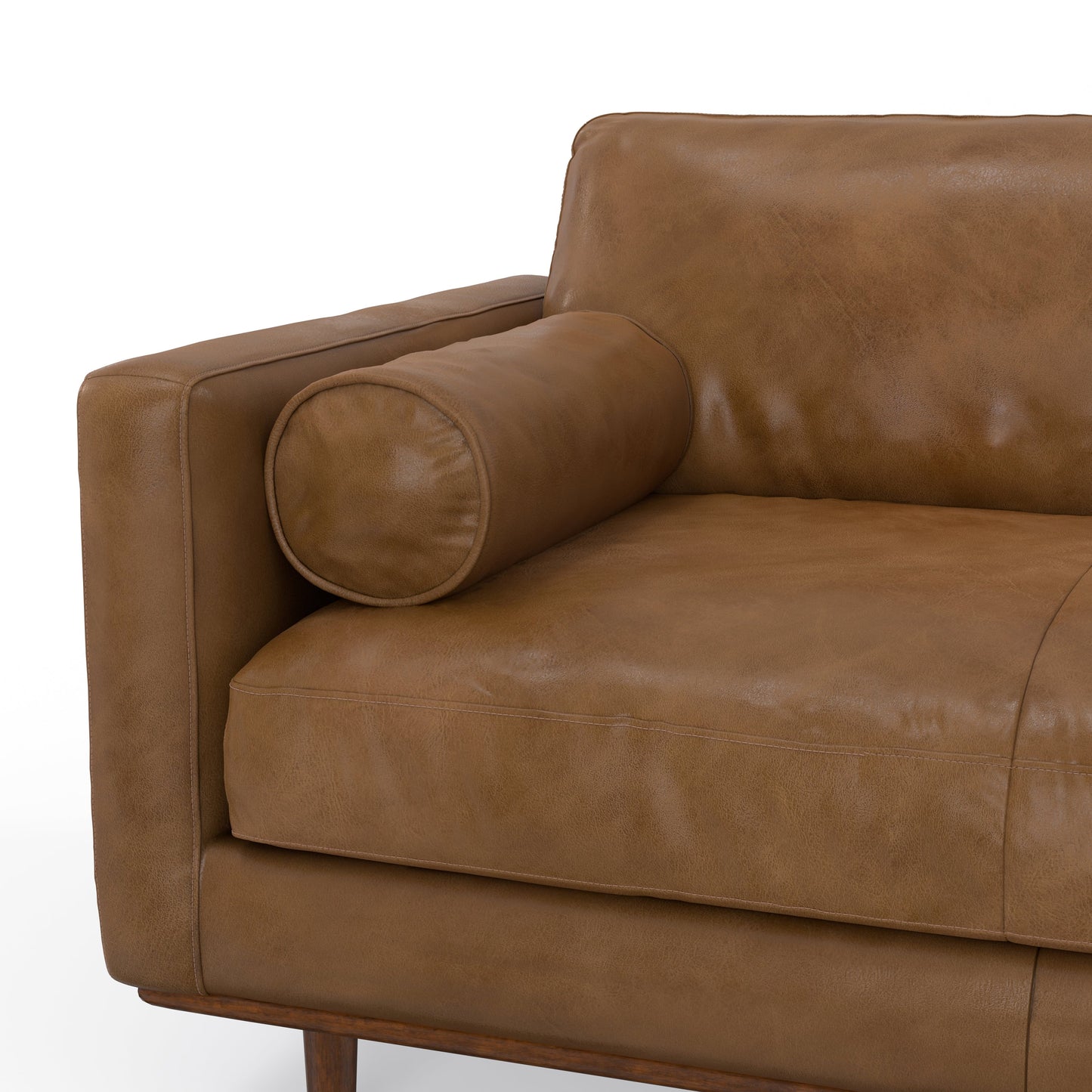 Luminae 72" Upholstered Sofa with 2 Bolster Pillows and Loose Back Cushions