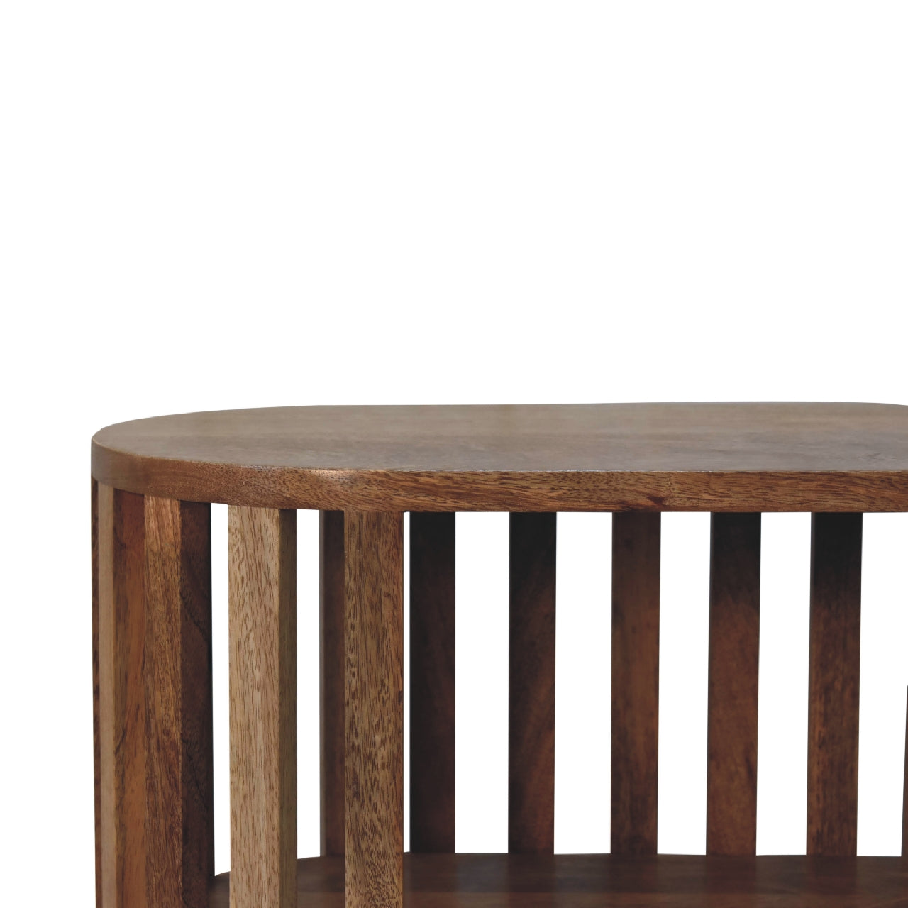 Alliance Wood Cabinet with 2 Shelves and Vertical Slats Design