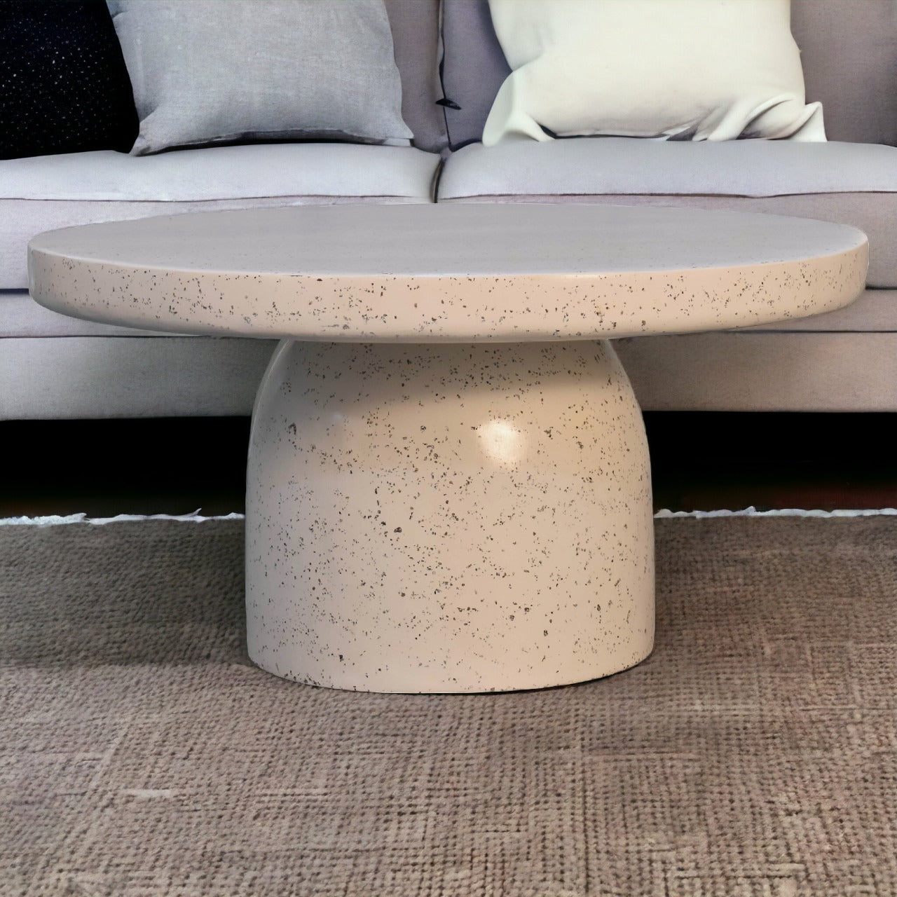 Coffee Table with Round Top and Pedestal Base