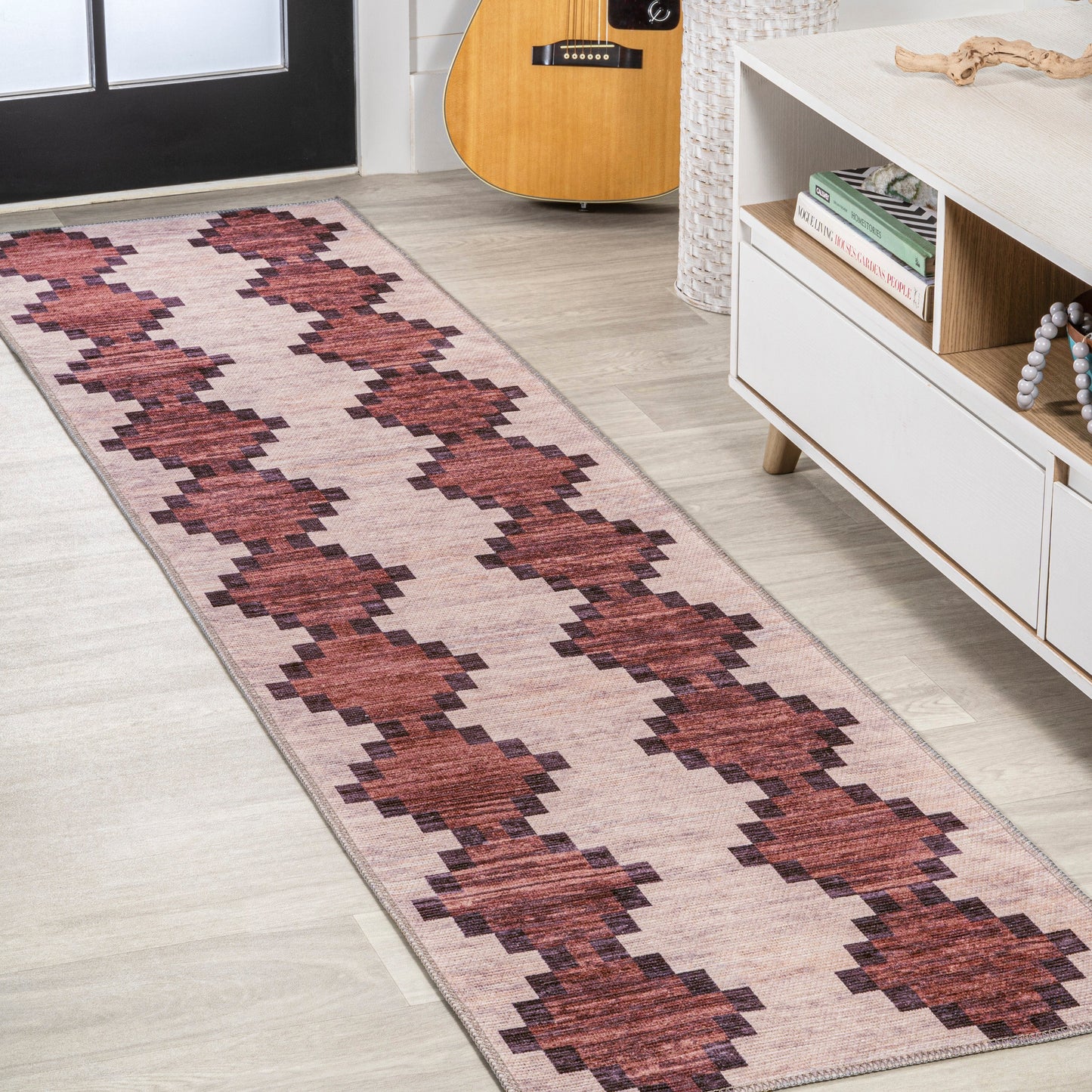 Timantii Modern Trellis Kilim Machine-Washable Area Rug
