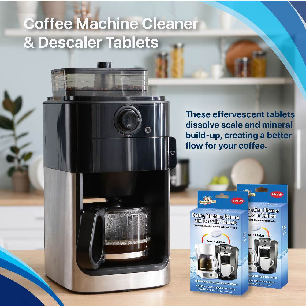 Parker and Bailey 4-Pack Coffee Machine Cleaner and Descaler Tablets