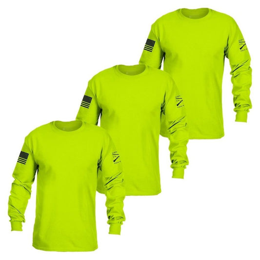 Basic Long Sleeve 3 Pack - Safety Green