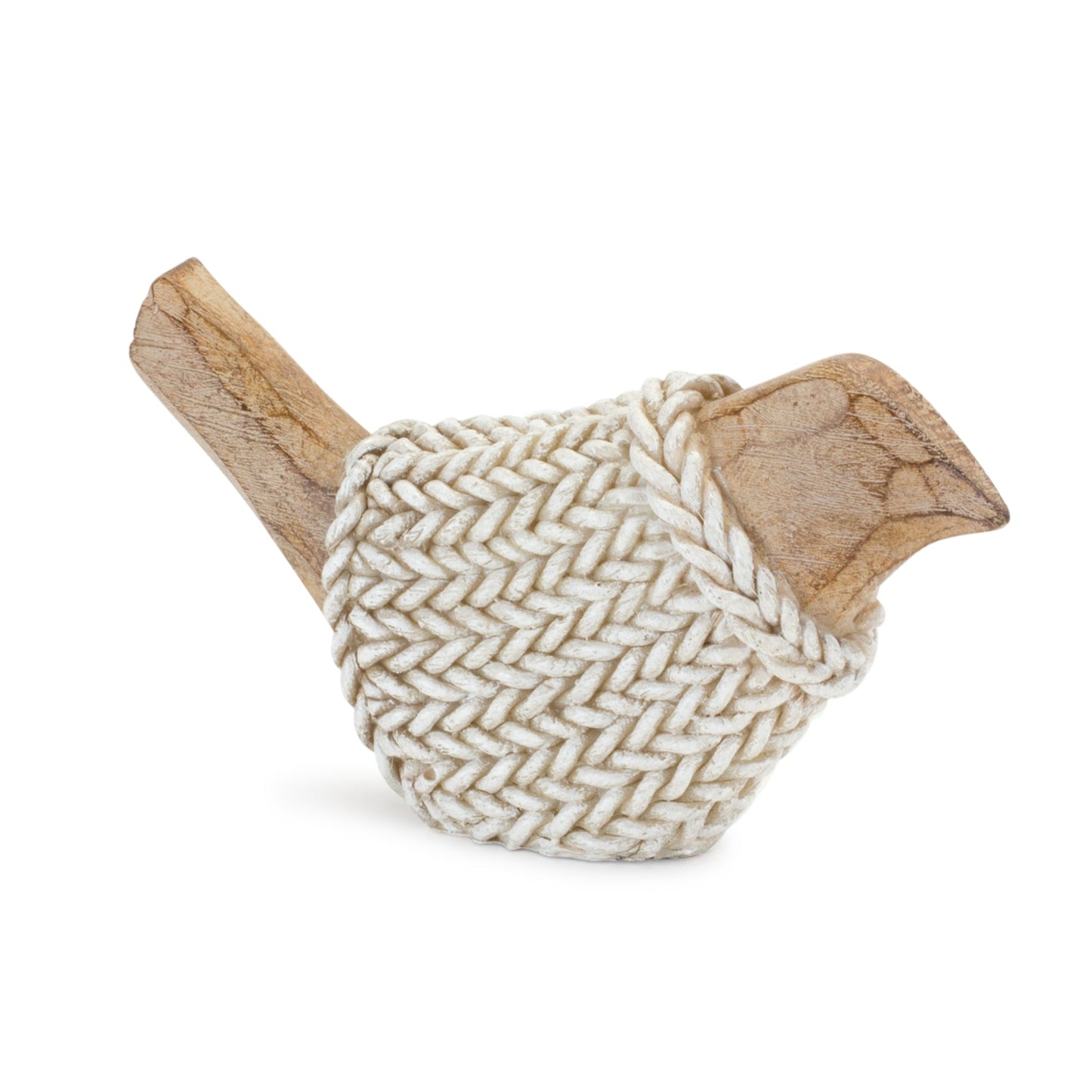 Holiday Bird Figurine with Woven Sweater, Set of 2