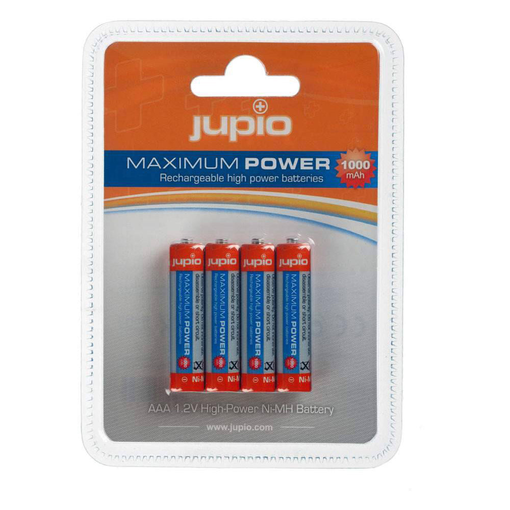 Jupio 4 Pieces Rechargeable AAA 1.2V High-Power Batteries 1000mAh