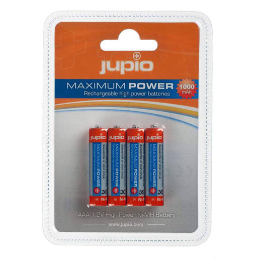 Jupio 4 Pieces Rechargeable AAA 1.2V High-Power Batteries 1000mAh