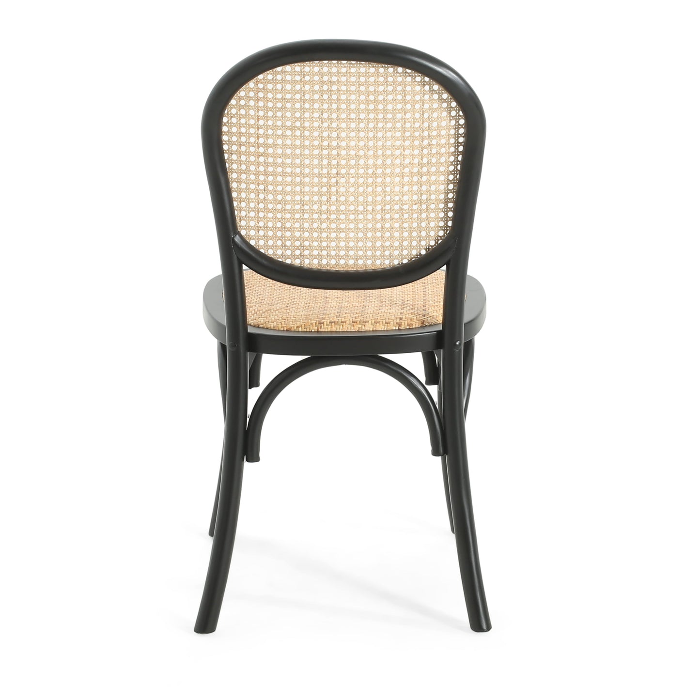 Qyros Dining Chair with Round Backrest and Curved Legs, Set of 2