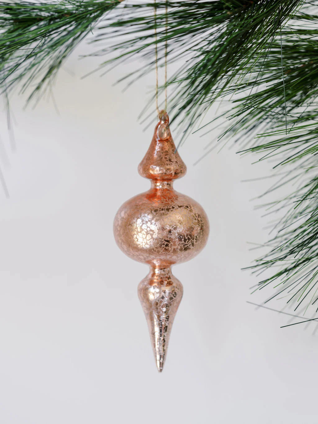 Vintage Rose & Bordeaux Glass Finial Ornament, Set of 4