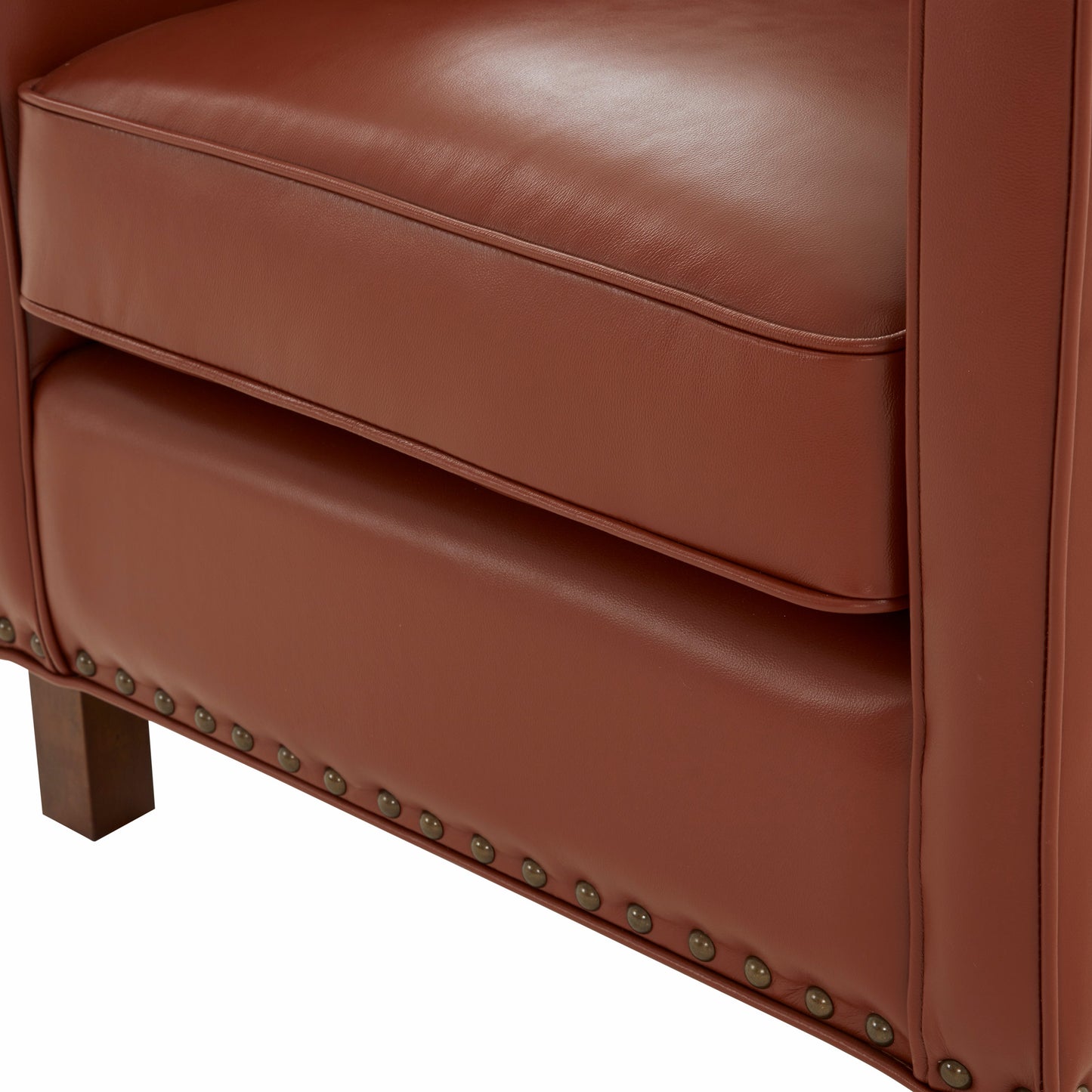 Upholstered Accent Chair with Nailhead Trim and Reversible Back Cushion
