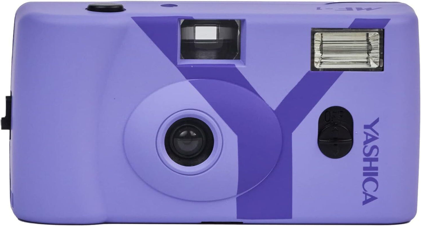 Yashica MF-1 Snapshot Reusable 35mm Film Camera Set (Lavender)